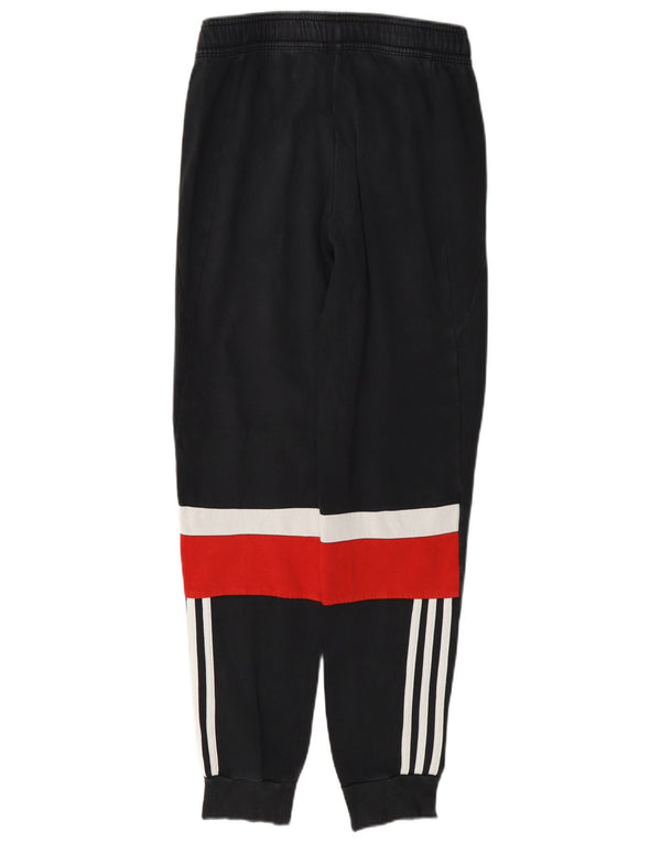 Adidas Jungen-Trainingshose, Jogginghose, 13–14 Jahre, schwarze Farbblock-Baumwolle