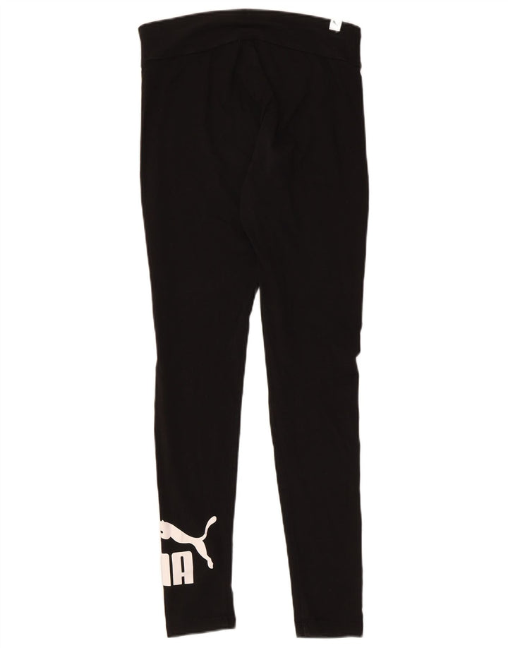Puma Womens Graphic Leggings UK 12 Mittelschwarze Baumwolle