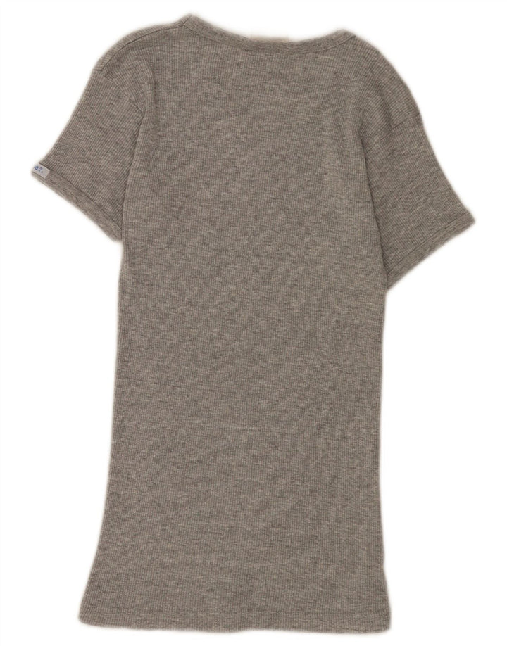 Lee Damen T-Shirt Top UK 8 Small Grau Baumwolle
