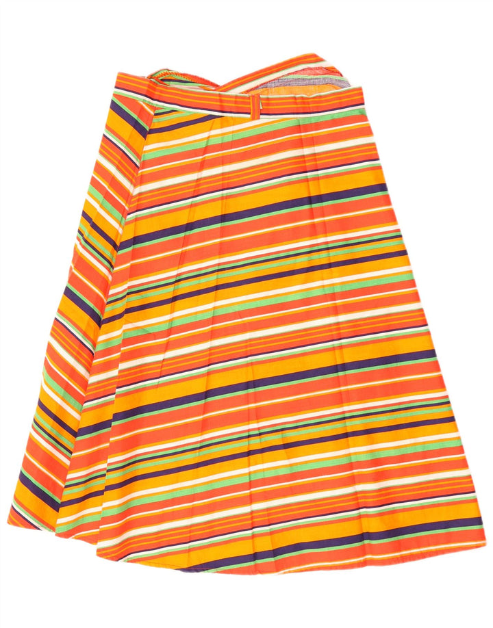VINTAGE Damen Wickelrock W32 Große mehrfarbig gestreifte Baumwolle