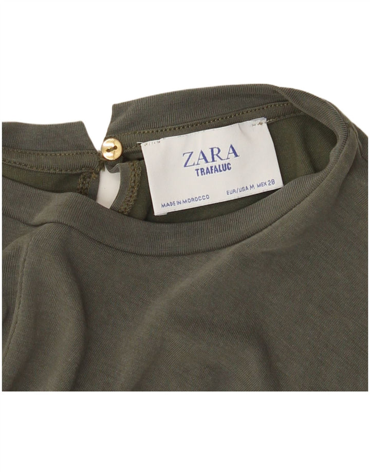 Zara Damen Trafaluc Ärmelloser Playsuit UK 14 Medium Khaki