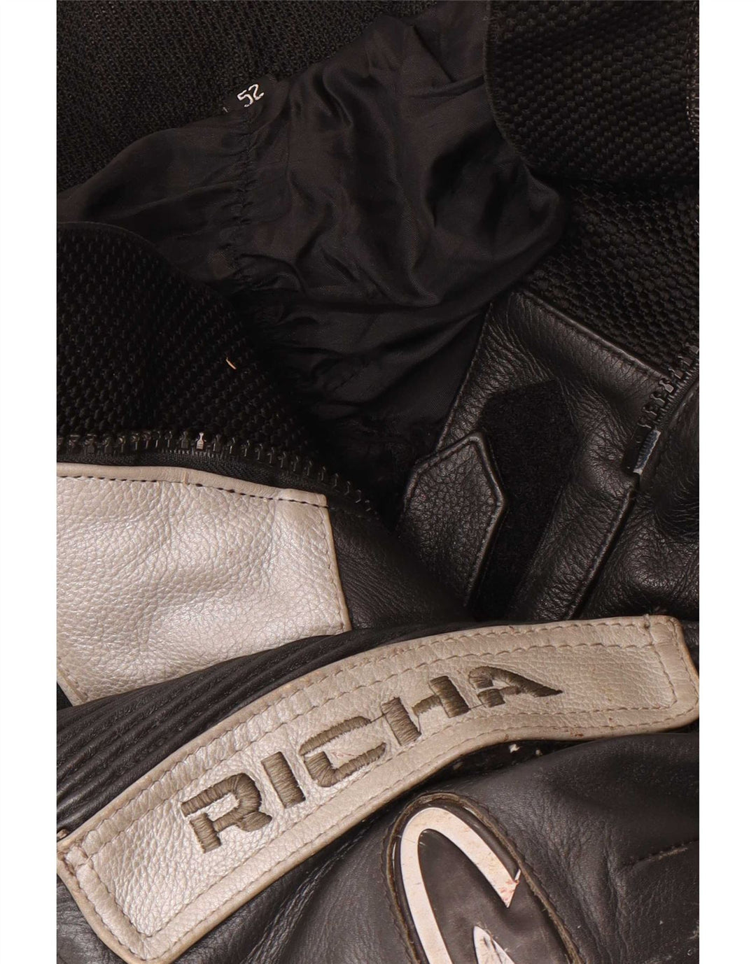 Richa Herren-Lederhose, EU 52, Größe L, W34, L29, Schwarz, Farbblock