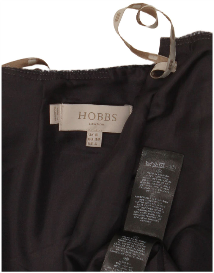 Hobbs Damen Bleistiftrock UK 8 Small W28 Grau karierte Wolle