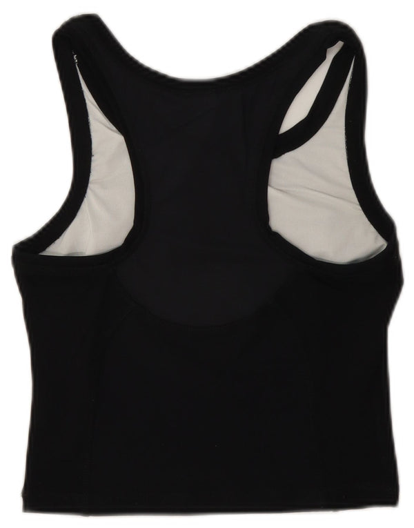 Adidas Womens Crop Vest Top UK 10 Small Black Polyamide