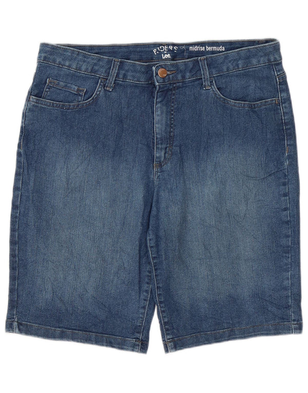 Lee Damen Riders Mid Rise Bermuda Denim Shorts W34 Large Blau
