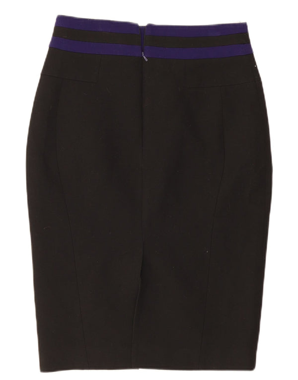 Karen Millen Damen Bleistiftrock UK 12 Medium W28 Schwarz Colourblock