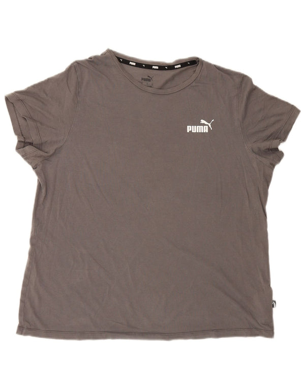 Puma Damen T-Shirt Top UK 18 XL Grau Baumwolle
