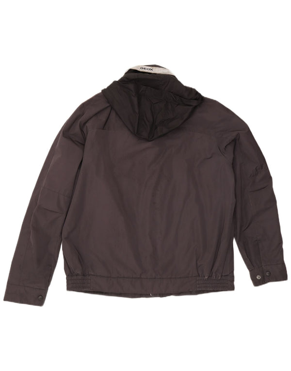 Geox Herren Respira Kapuzen-Bomberjacke UK 46 3XL Schwarz Polyamid