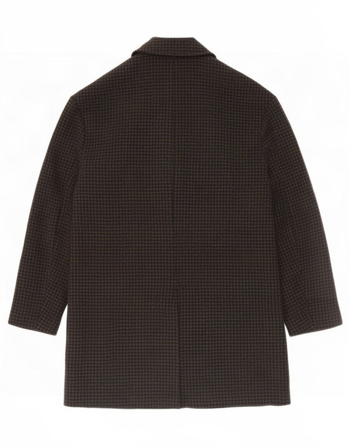 Zara Damen Übergroßer Mantel UK 6 XS Schwarzer Hahnentritt-Polyester