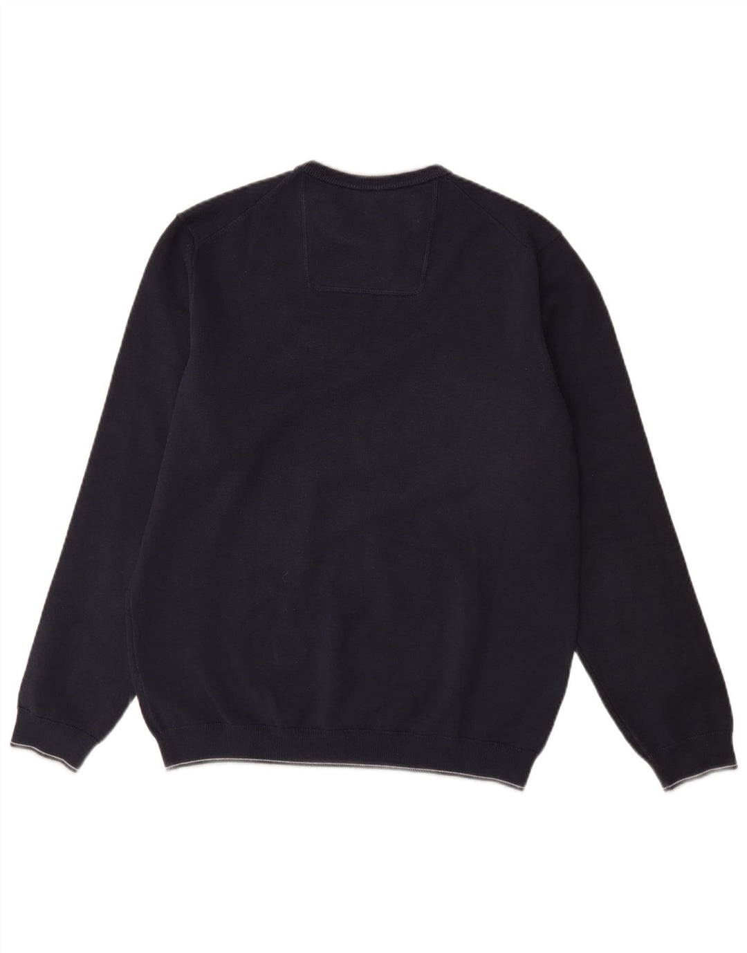 HUGO BOSS Herren-Pullover mit Rundhalsausschnitt, groß, marineblaue Baumwolle