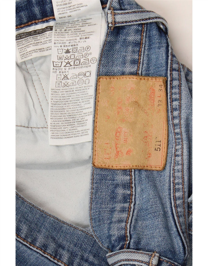 Levi's Herren 511 Denim Shorts W33 Große blaue Baumwolle