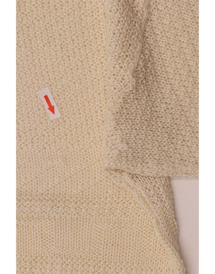 Vintage Damen Pullover mit normaler Passform und Rundhalsausschnitt, Gr. 12, mittelgrau