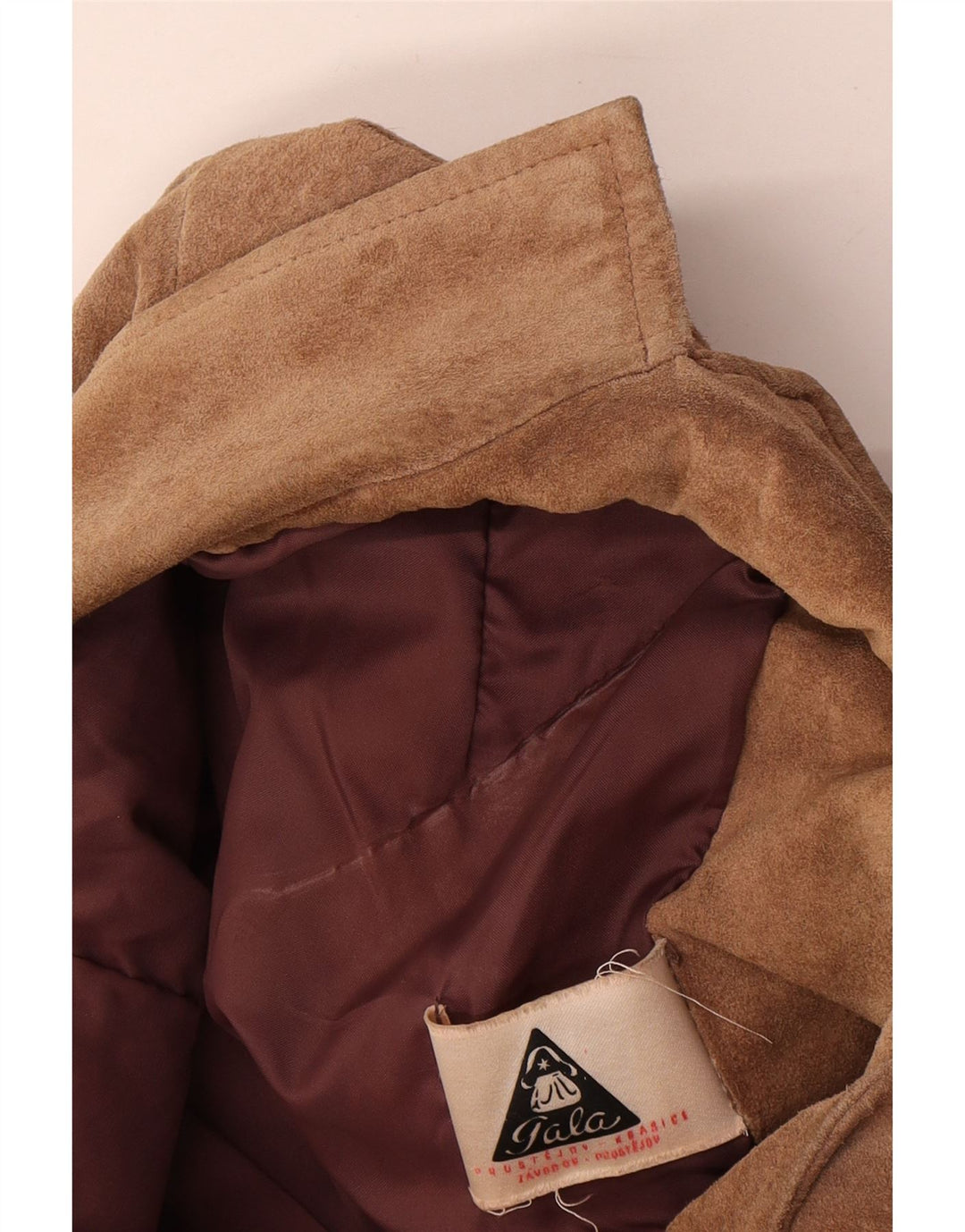 Vintage Damen 3-Knopf-Wildleder-Blazerjacke UK 16 Large Beige