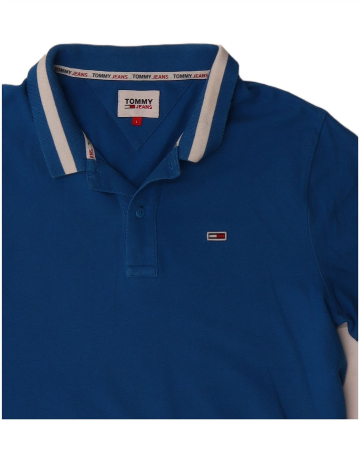 Tommy Hilfiger Herren-Poloshirt, große blaue Baumwolle