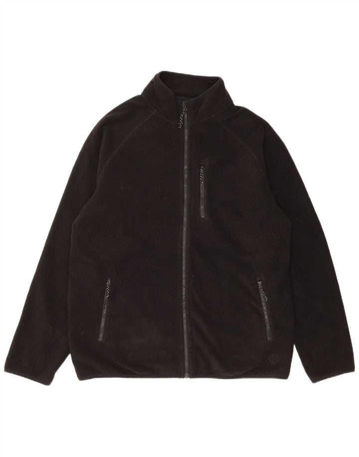 Marks & Spencer Herren Fleecejacke UK 42 XL Schwarz Polyester