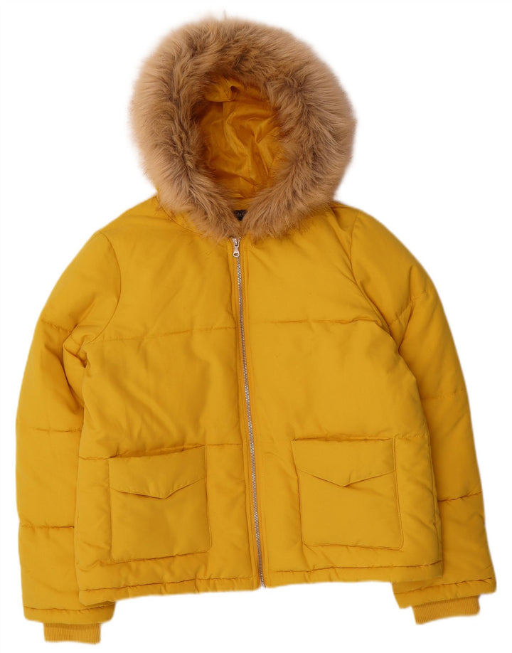 Miss Selfridge Damen-Kapuzen-Übergröße, wattierte Jacke, Gr. 10, Gelb
