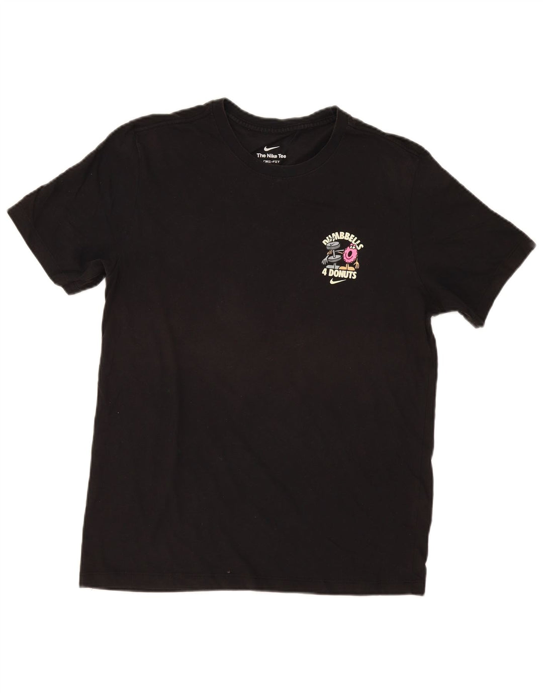 Nike Herren Dumbbells Donuts Grafik-T-Shirt aus mittelschwarzer Baumwolle