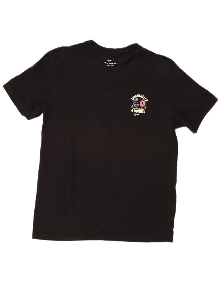 Nike Herren Dumbbells Donuts Grafik-T-Shirt aus mittelschwarzer Baumwolle