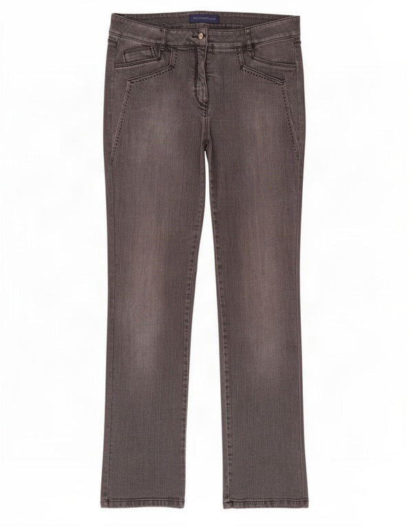 Trussardi Damen Straight Jeans W34 L32 Graue Baumwolle