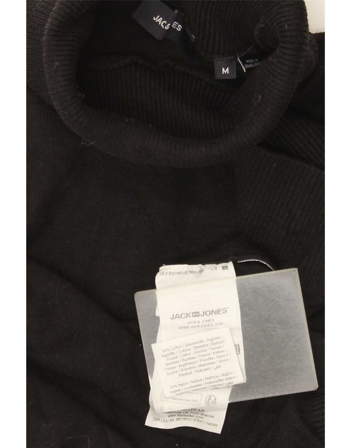 Jack & Jones Herren-Rollkragenpullover aus mittelschwarzer Baumwolle