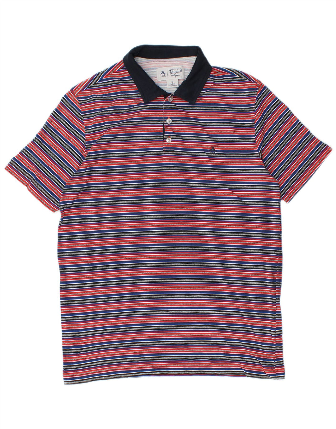 Penguin Herren-Poloshirt, mittelgroß, mehrfarbig, gestreift, Baumwolle