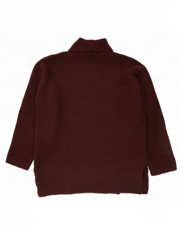 Zara Damen-Pullover mit Rollkragen, übergroß, Gr. 14, mittlere kastanienbraune Viskose