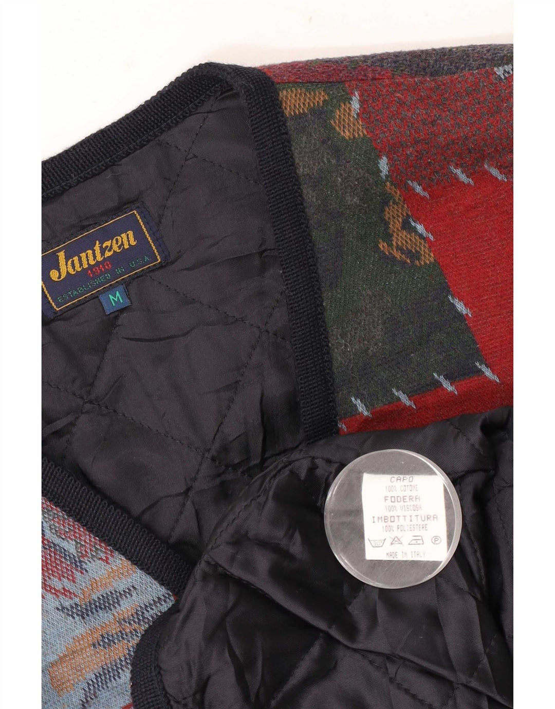 Jantzen Herren Winterweste UK 38 Medium Mehrfarbig Patchwork Neuheit