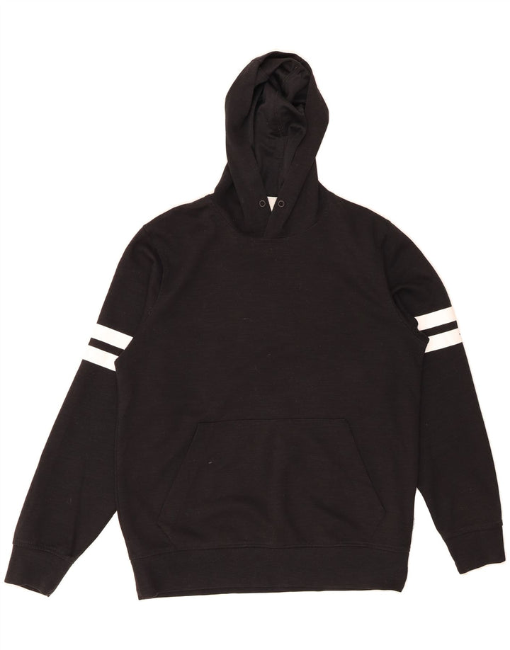 JACK & JONES Mens Hoodie Jumper Medium Black Striped Polyester Vintage Jack & Jones and Second-Hand Jack & Jones from Messina Hembry 