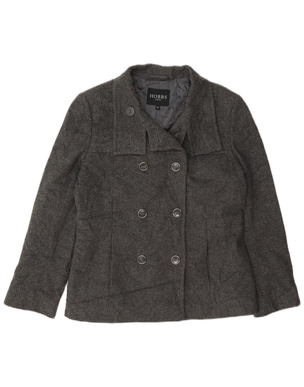 Hobbs Damen Pea Coat UK 12 Mittelgraue Wolle