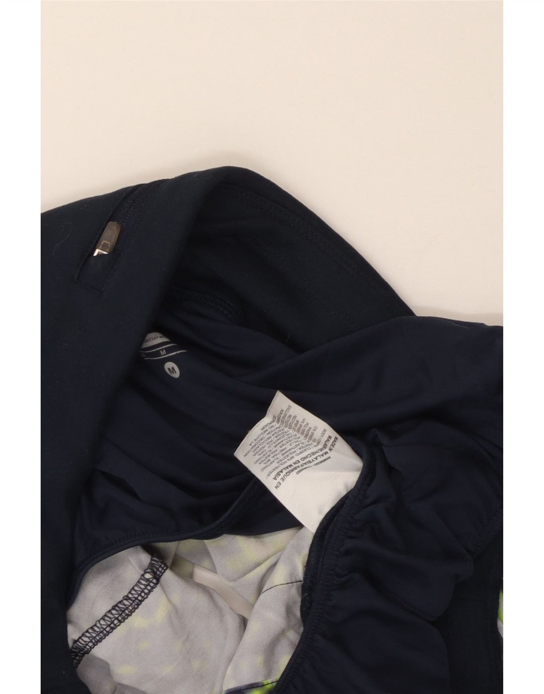 NIKE Damen Dri Fit Sportshorts mit abstraktem Muster UK 14 Medium Marineblau