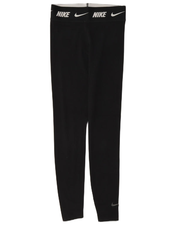 Nike Damen Graphic Slim Fit Leggings UK 6 XS Schwarz Baumwolle