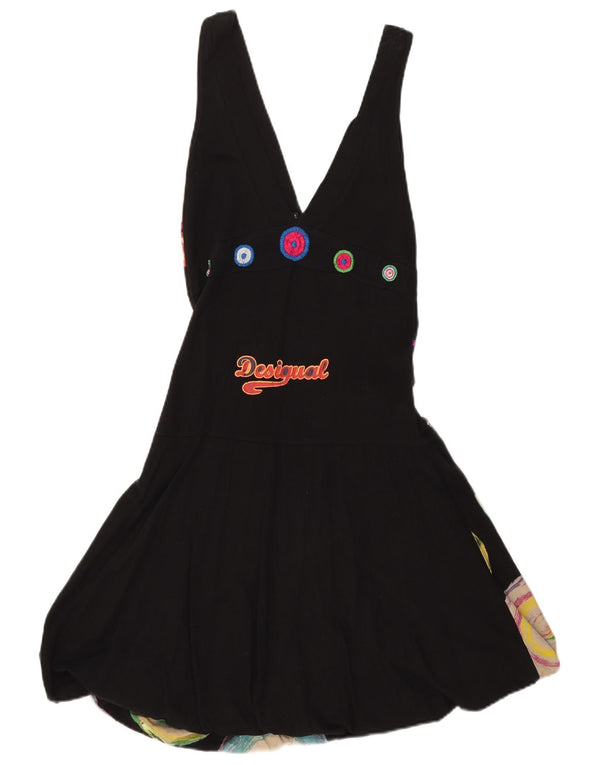 Desigual Womens Graphic Ärmelloses Bubble-Kleid UK 10 Kleines schwarzes Blumenmuster