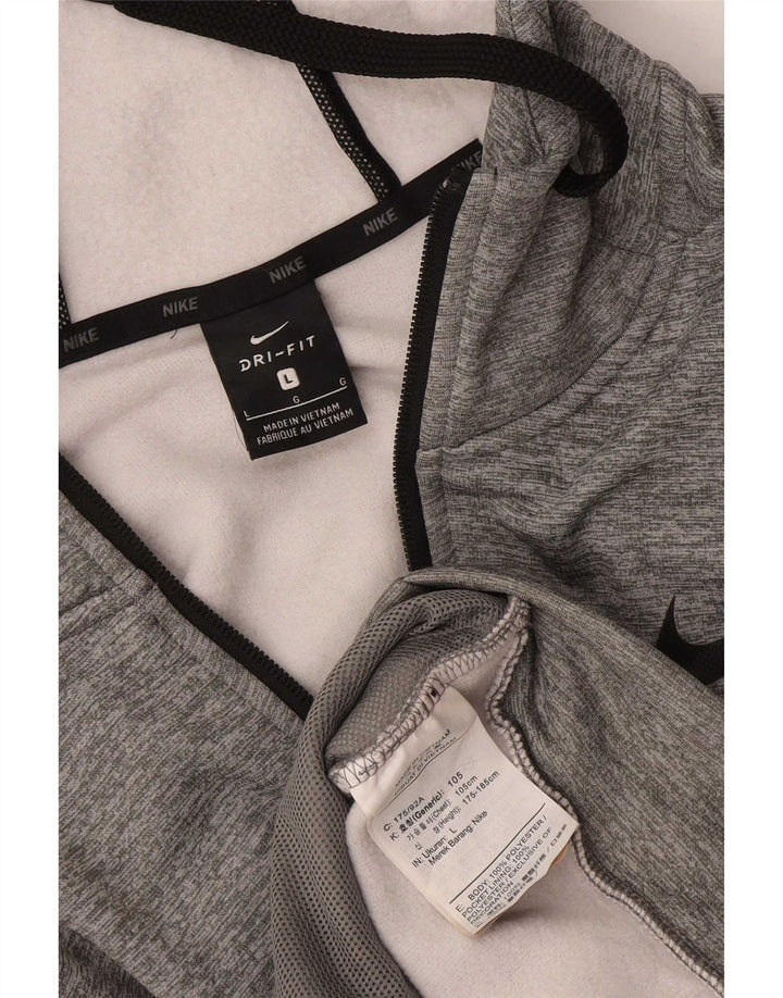Nike Herren Dri Fit Kapuzenpullover mit Reißverschluss, groß, grau, Polyester