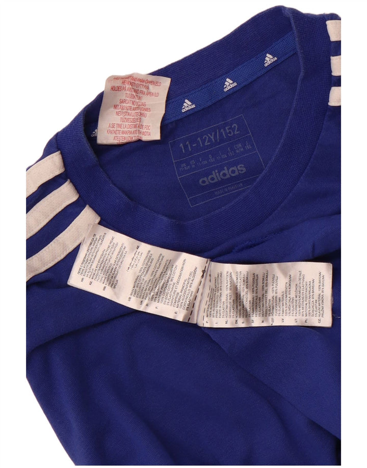 Adidas T-Shirt für Jungen, 11–12 Jahre, blaue Baumwolle