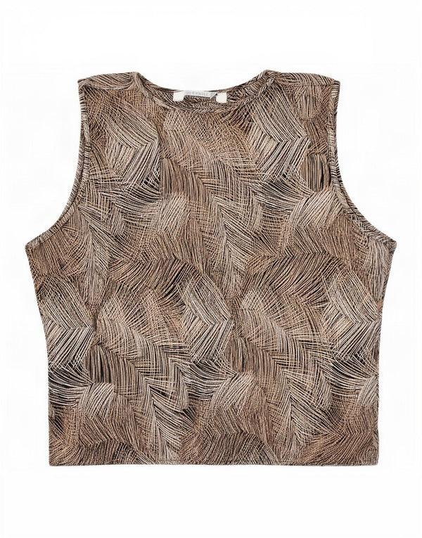Joie De Vivre Damen-Trägershirt mit abstraktem Muster, UK-Größe 40, Größe L, Braun, Polyester