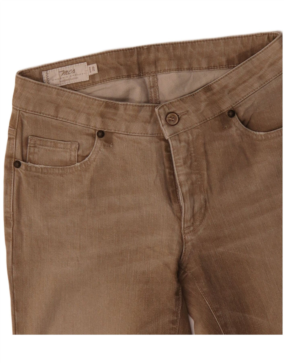 Marlboro Classics Damen Straight Jeans W29 L30 Beige Baumwolle