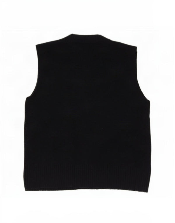 Zara Damen Weste Tank Top UK 14 Medium Marineblau Acryl