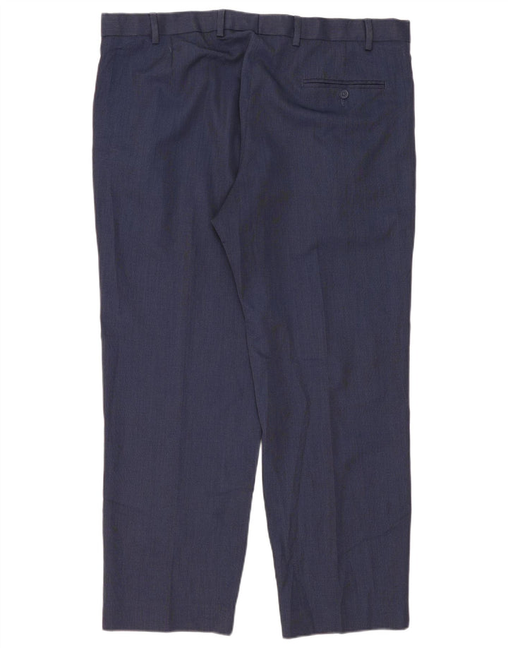 Gerade Herren-Anzughose von Marks & Spencer, W40, L29, marineblaues Polyester