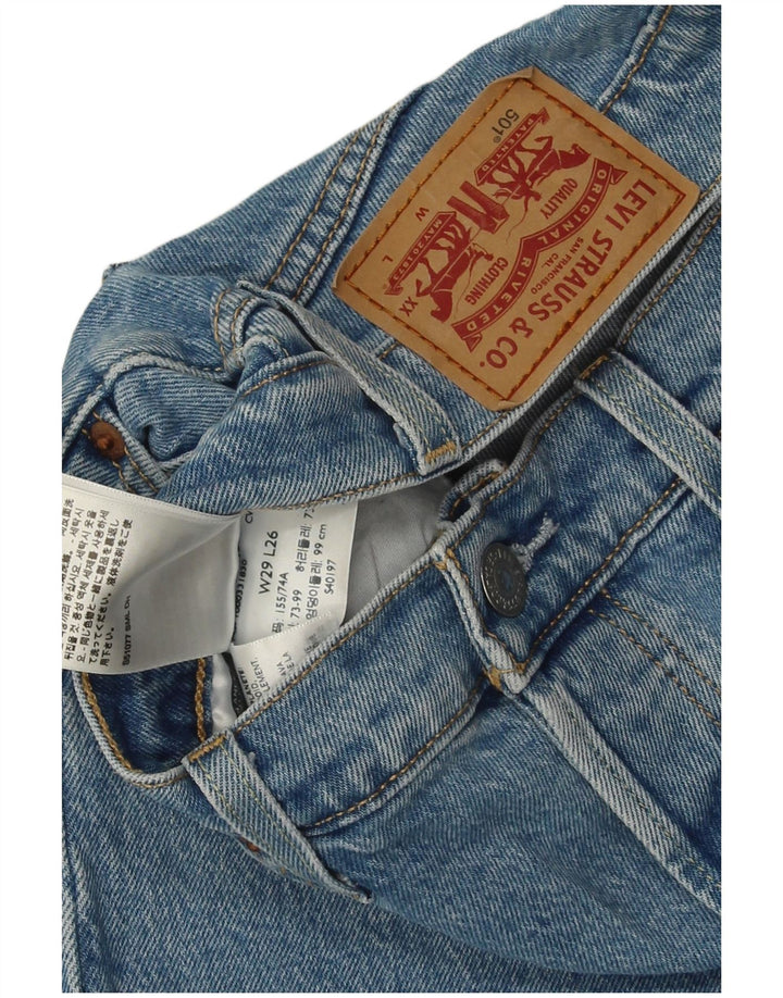 Levi's Damen 501 Straight Jeans W29 L25 Blaue Baumwolle