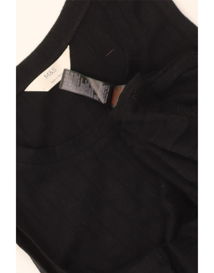 Marks & Spencer Damen Weste Top UK 16 Large Schwarz Polyester