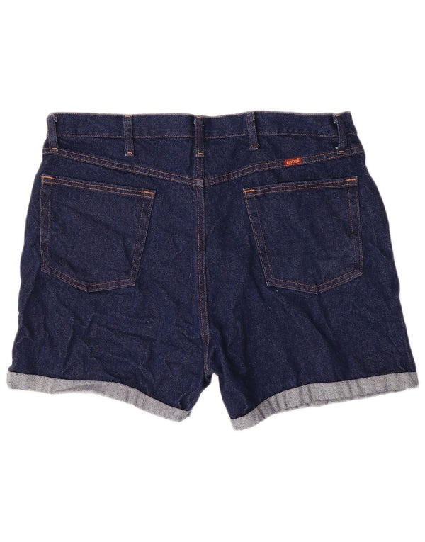 Rustler Damen-Jeansshorts mit hoher Taille, W38, XL, Marineblau, Baumwolle