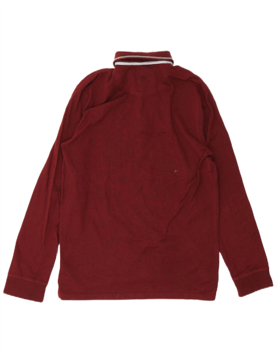 Massimo Dutti Herren-Langarm-Poloshirt, Größe S, Burgunderrot
