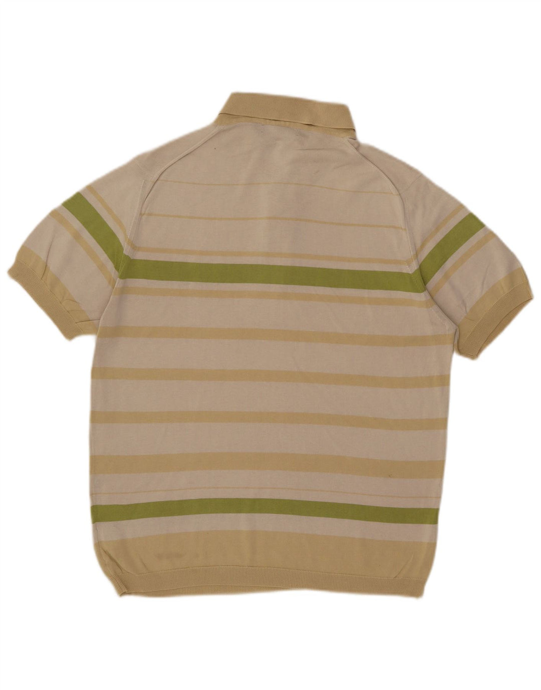 Pringle Herren-Poloshirt aus mittelbeiger, gestreifter Baumwolle