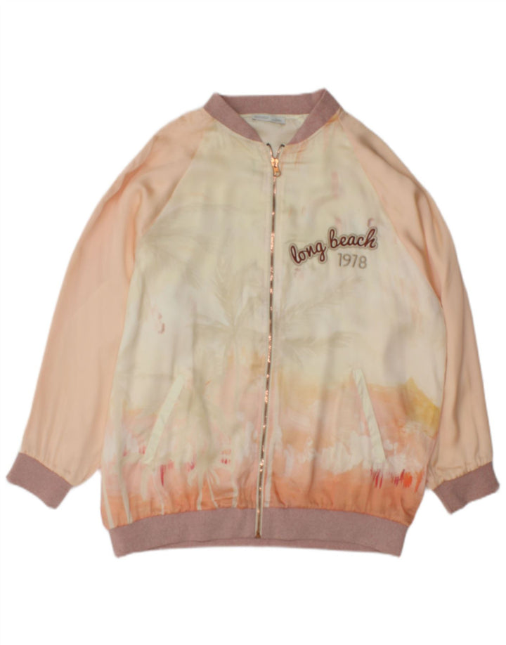 Grafische Bomberjacke für Damen von Zara, Gr. 10, klein, mehrfarbig, Batikfärbung
