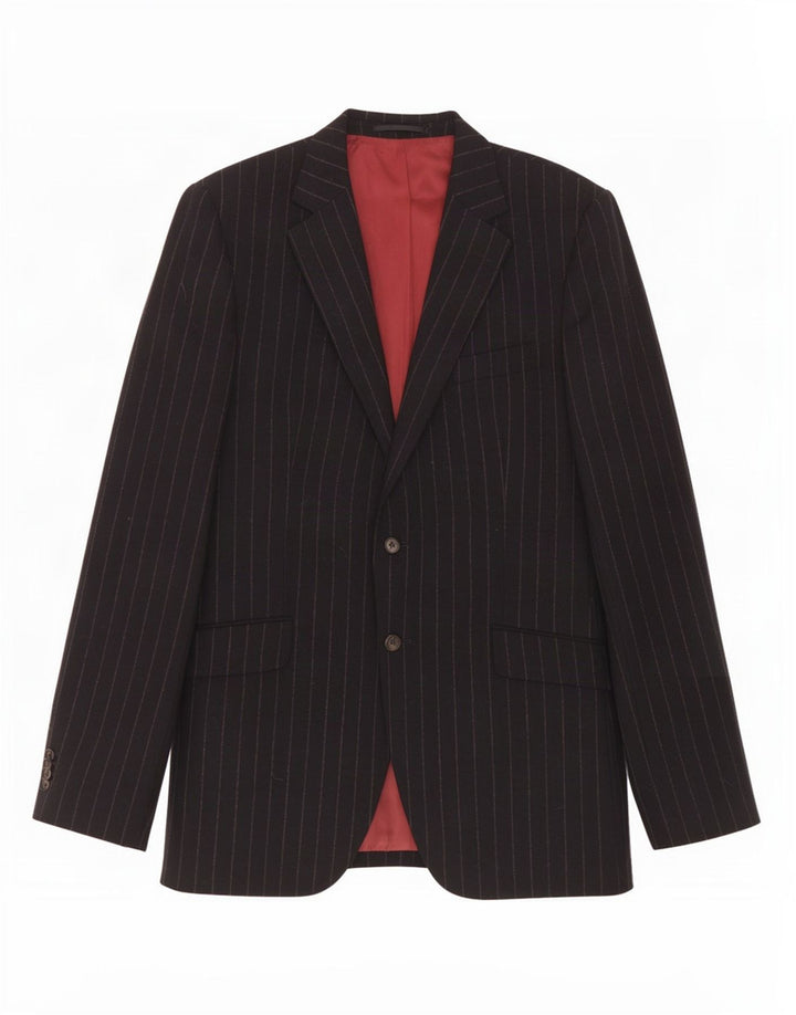 Gant Herren-Blazer mit 2 Knöpfen, UK 40, große marineblaue Nadelstreifenwolle
