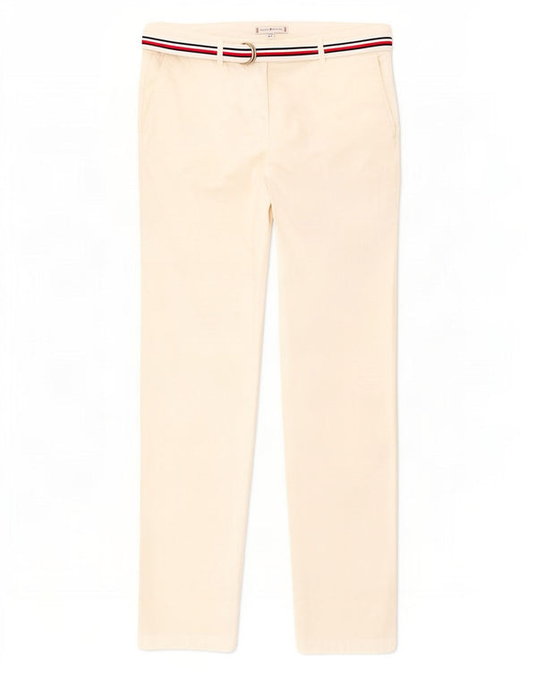 Tommy Hilfiger Womens Slim Chino Trousers UK 10 Small W27 L30 White