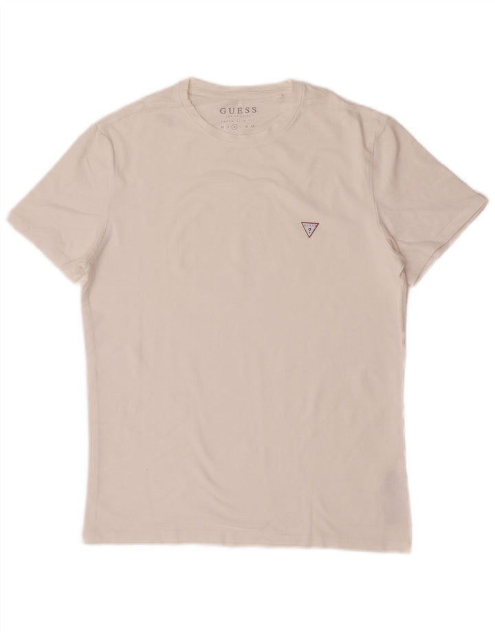 Guess Super Slim Fit T-Shirt-Oberteil für Herren aus mittelweißer Baumwolle