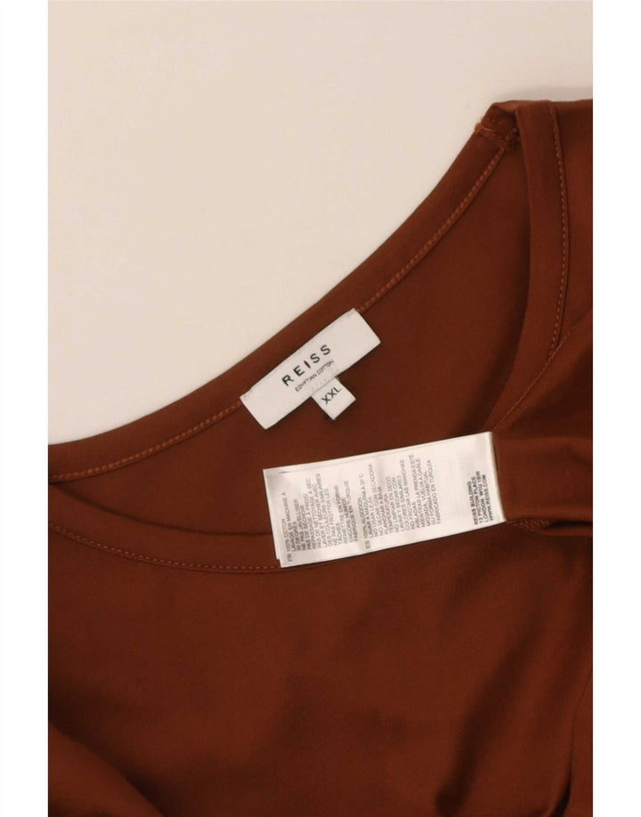 Reiss Herren T-Shirt Top 2XL Braun Baumwolle