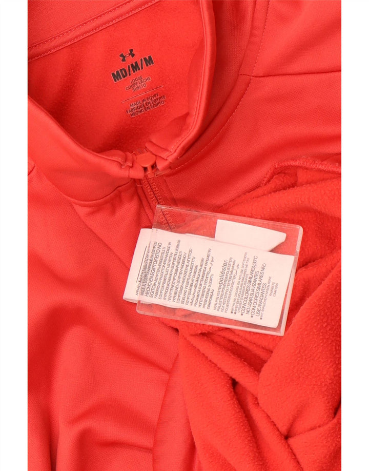 Under Armour Herren-Sweatshirt mit Reißverschluss am Hals, Mittelrotes Polyester