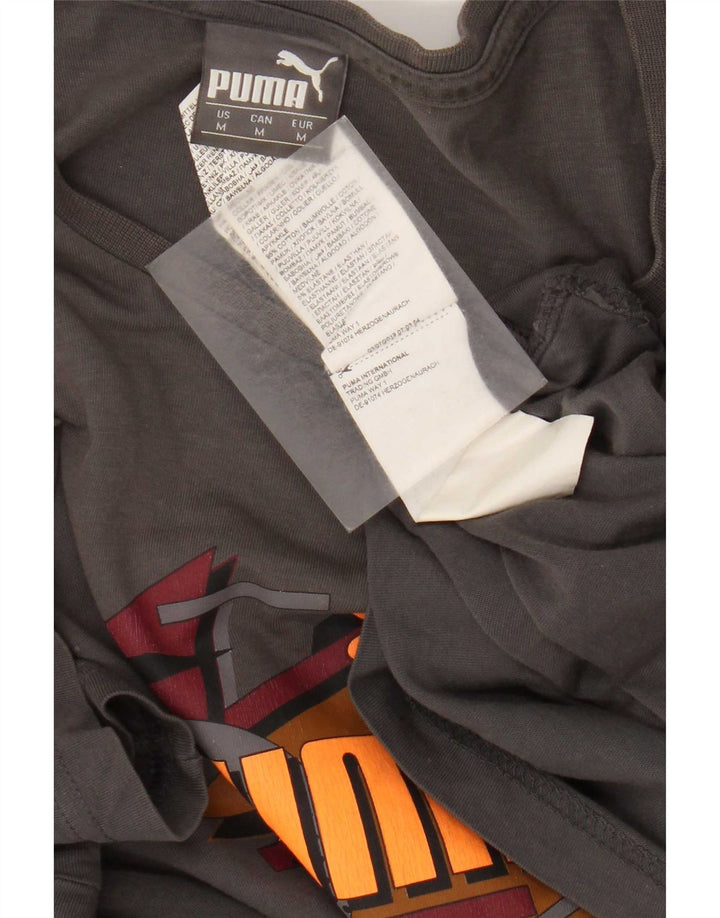 Puma Herren Grafik-T-Shirt-Oberteil aus mittelgrauer Baumwolle
